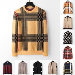designer mens womens sweater black and white yellow coffee knit wool warm classic plaid stripe brand clothing fashion casual long sleeve luxury sweater m-3xl