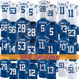 Anthony Richardson Jonathan Taylor Football Jersey Darius Leonard Michael Pittman Jr. Quenton Nelson Kenny Moore II Alec Pierce Malik Turner T.Y. Hilton Kwity Paye