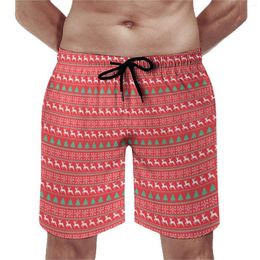 Men's Shorts Nordic Animal Gym Christmas Print Beach Short Pants Male Design Sports Fitness Quick Dry Trunks Birthday Present