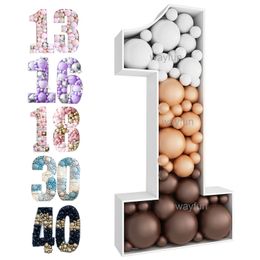 Other Event Party Supplies 7393cm Giant Birthday Figure Balloon Filling Box Decoration Baby Shower Wedding Number Frame 230904