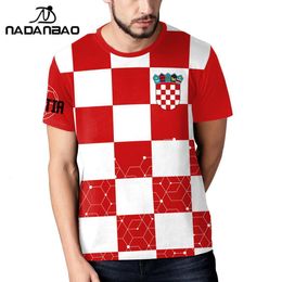 Other Sporting Goods NADANBAO Basic Tshirt Male High Quality Classical Top Croatia Serbia Team Uniform Football Sports ShortSleeved Jerseys 230905