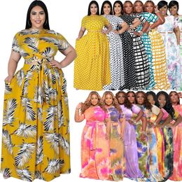 Plus size Dresses African Clothes for Women Summer African Women Printing dress Two Pieces Sets Top and Skirts African Clothing L-5XL 230901