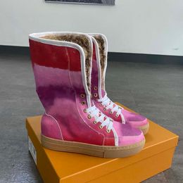 디자이너 부츠 편지 양고기 양고기 머리 두꺼운 스노우 부츠 여성의 새로운 세련된 부츠, 비 슬립 및 따뜻한 면화 신발 12
