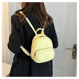 School Bags Women's Bag Backpack 2023 Small Square Shoulder Candy Colour Fashion Travel Cute