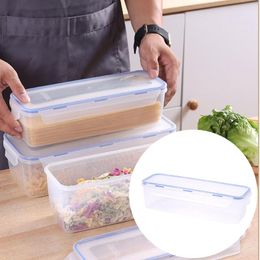 Storage Bottles Durable Strip Pasta Containers Rectangular Airtight Spaghetti Glass Refrigerator