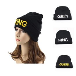 ALLKPOPER Beanie 2020 Warm Women Winter Cap Hats & Caps Men King Queen Beanie Winter Hats Cap Knitted Hip Hop Hat Couple Gorro306h