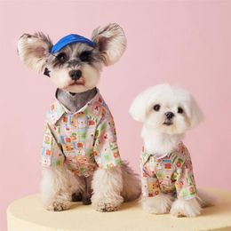 Dog Apparel Pet Dogs Cute Floral Shirt Spring Summer Cool Clothes Soft Chihuahua Puppy Small Medium Yorkies Costume Ropa Perro