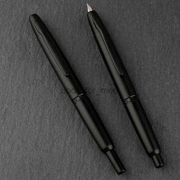 Fountain Pens 2023 New Arrival MAJOHN A1 Retro Matte Black Retractable Fountain Pen 0.4mm EF Nib Press Ink Pens for Writing Office Stationery HKD230904