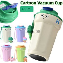Cups Dishes Utensils Stainless Steel Vacuum Cup Cartoon Thermos Cute Portable Thermos Mug Insulation Cup Child Thermal Water Bottle Tumbler Drinkware x0904