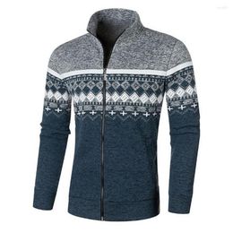 Men's Sweaters Summer Men Sweater Stylish Zipper Cardigans Retro Prints Slim Fits Loose Woollen Knits For Trendy Fall Winter Spring