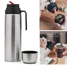 Tea Cups 1000ML thermos for mate Vacuum Insulated With Double Stainless Steel Wall A Free Flask Specially Designed Mate Gourd 230901