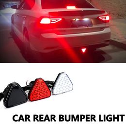 New 12V Car F1 Style Triangle Red LED 3rd Rear Bumper Tail Stop Strobe Light Universal Car Centre Brake Lights Accessories wholesale