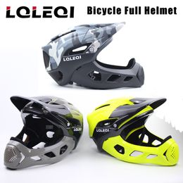 Cycling Helmets LQLEQI Mountain Bike Helmet Off-Road Cycling Integral Full Face Mountain Bike Helmet Sports Cap Men's Lightweight Size 58-62cm 230904