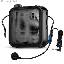 Portable Speakers 12W Voice Amplifier Portable Mini with Sound-amplifying Music Playing Wired Microphone Headset Waistband 2000mAh Battery Q230904
