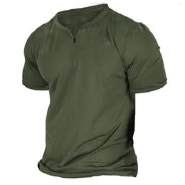 Men's T Shirts Big Men Summer Fashion Trend Large Outdoor Sports Breathable Zipper Short Sleeve For Workout