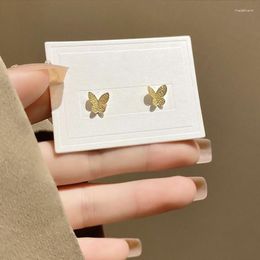 Stud Earrings Mini Golden Butterfly For Women Girls Korean Small Cute Metal Fashion Jewellery Accessories Wholesale Gift