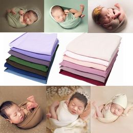 Keepsakes born Pography Props Blanket Po Shoot Backdrop Blanket Wrap Swaddling Milk Napped Cotton Stretchable Wraps 230901
