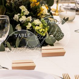 Other Event Party Supplies 510Pcs Acrylic Wedding Table Number Sign DIY Blank Clear Display Signs Base Country Decoration Decor 230901
