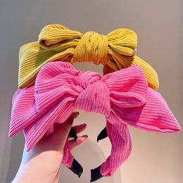Wholesale Fashion Trend Women's Headband Stereoscopic large bow, retro thickened corduroy hair band, hair clip wide version