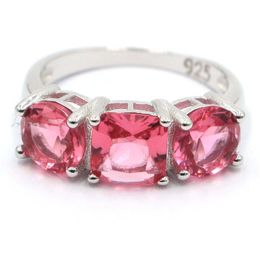 Wedding Rings 20x7mm Jazaz Lovely Cute 3.1g Tanzanite Pink Tourmaline For Girls Briday Gift Real 925 Solid Sterling Silver Rings 230901
