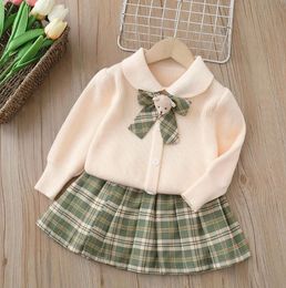 Lovely Baby Girls Clothing Sets Spring Autumn Kids Long Sleeve Sweaters+skirts 2pcs Set Children Outfits 2-7 Years