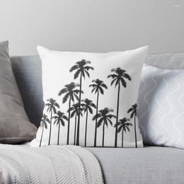 Pillow Black And White Exotic Tropical Palm Trees Throw Decorative S Cases