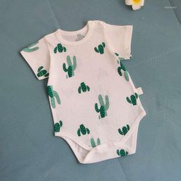 Rompers 2023 0-18M Baby Boy Girls Romper Summer Toddler Born Infant Sleeveless Cotton Print Jumpsuits Playsuits Overalls Outfits