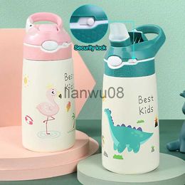 Cups Dishes Utensils 400ml Stainless Steel Thermos Mug Cup for Children Portable Vacuum Flask Water Bottle for School Kids Boy Girl Christmas Gift x0904