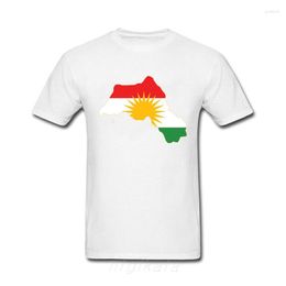 Men's T Shirts Fashion Summer Style Kurdistan Flag Map T-shirt Funny High-Quality Printing Casual Cotton Round-neck Eu Size XS-5XL Tee
