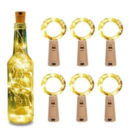 Battery powered cork bottle light String 2m 1m LED bar lights birthday party wine bottles stopper lightings Without battery 10PCS D1.5 LL