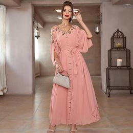 Ethnic Clothing Casual Women's Dresses Boho Plus Size Loose Blue Robe Ladies Abaya Dubai Muslim Islam Products India Female Outfit S M L XL
