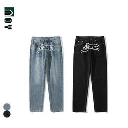 flying dog print jean High street hip-hop men's autumn and winter fashion straight loose fashion pants2912