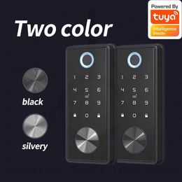 Door Locks Smart Door Lock TUYA APP Remote Control Fingerprint Digital Password Card US Automatic Unlock Lock Fechadura Eletrnica T1 New HKD230903