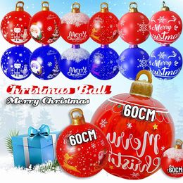 Christmas Decorations 60cm Christmas Ball Outdoor Inflatable Decorated Ball PVC Giant Big Large Balls Xmas Tree Decorations Toy Ball Without Light 230904