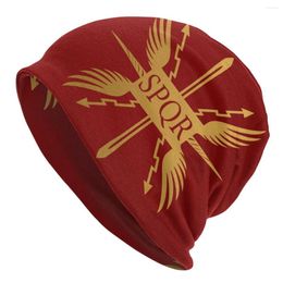 Berets Ancient Roman Empire Skullies Beanies Caps SPQR The Senate And People Thin Hat Bonnet Hats Men Women's Hip Hop Ski Cap