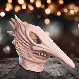 Party Masks Cosplay Scary Horrible Man-Mask Halloween Mask Long Nose Bird Beek Steampunk Gas Latex Face Mask Halloween Cosplay Prop for Kid 230904