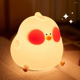 Night Lights 30-minute Auto-off Light Tap Switch Led Rechargeable Silicone Chick Lamp Soft Flicker-free For Room Decor Dimmable