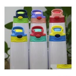 Water Bottles Water Bottles Sublimation Sippy Cup 12Oz 350Ml Blank Kids Bottle Cute Doublewall Stainless Steel Tumbler Mugs In Bk Safe Dhyot