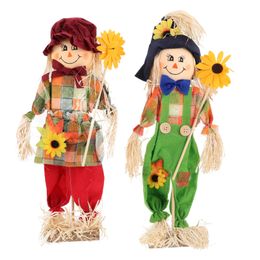 Other Event Party Supplies 2pcs Halloween Scarecrow Ornaments Adorable Scarecrow Decors for Garden Party Decoration Yard Lawn Signs Scene Layout Ornament 230904