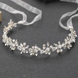 Silver Colour Headbands For Women Bride Headpieces Handmade Crystal Rhinestone Tiaras Hairbands Wedding Hair Accessories Queen Head206n