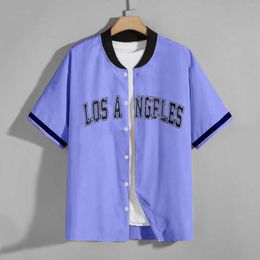 Men's T Shirts Mens Sunblock Loose Baseball Collar Button Front Shirt Fashion Casual Short Tee Men Dress