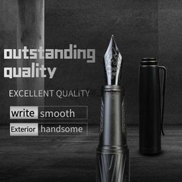 Fountain Pens Nightcrawler all black fountain pen Men's business student learning signature stationery Pen Rotary ink absorber new Pen No INK HKD230904