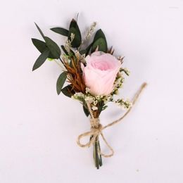 Decorative Flowers Rose Small Floral Wedding Gypsophila Dried Flowers&Leaves Mini Bridesmaid Bouquets Table Card Po Props DIY Craft Home