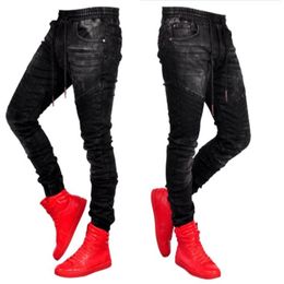 Mens Jeans Fashion Style Streetwear Straight Slim Fit Pants 2019 New Denim Jeans Asian Size S-3XL244A