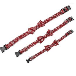 Dog Collars Bow Ties For Dogs Snowflake Cute Boy Collar Easy To Wear Metal Buckle Adjustable Puppy Small Medium Large