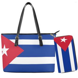 Evening Bags Fashion Cuba Country Flag Pattern Four Seasons Handbag Large Capacity Internal Pocket Satchel Wallet Easy To Carry Bckpack