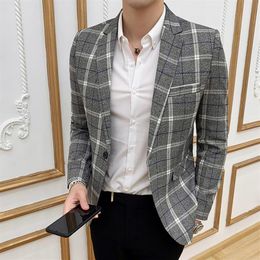 Business Men's Suits Spring and Summer Fashion Cotton Work Banquet Wedding Hosting Casual Slim Men's Tops Blazers266R