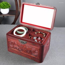 Jewellery Pouches Wood Box Organiser With Lock Boxes Storage Ring Necklace Bracelet Earrings Tray Display Accessory For Women Gift