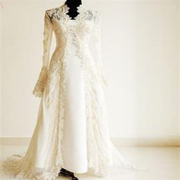 2019 Long Lace Wedding Jacket Long sleeves bridal bolero elegant Spring Winter wedding Coat lace bolero mariage bridal jacket205E