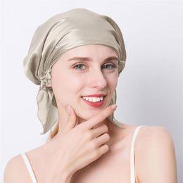 Natural Mulberry Silk Night Cap Sleeping Cap Pure Silk Hair Wrap Sleeping Beanie For Women226Z